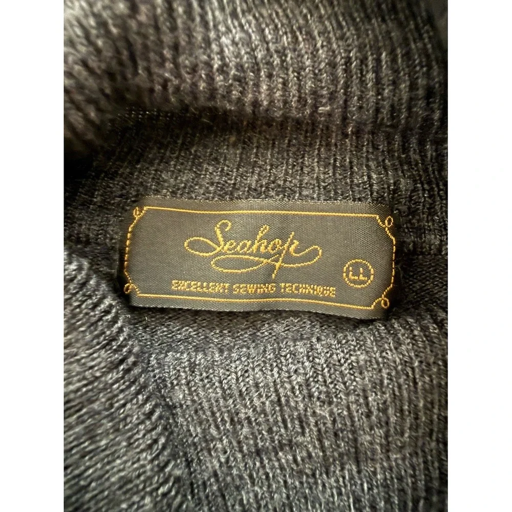 Seahop‎ Mens Charcoal Gray Marl Turtleneck Knit Sweater Size LL Large